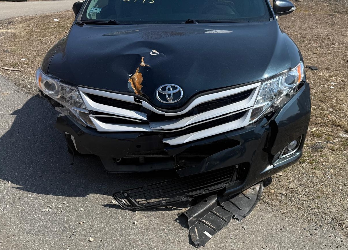 Damaged Toyota Venza before repair at R&K Auto Body in Haverhill MA